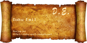 Daku Emil névjegykártya